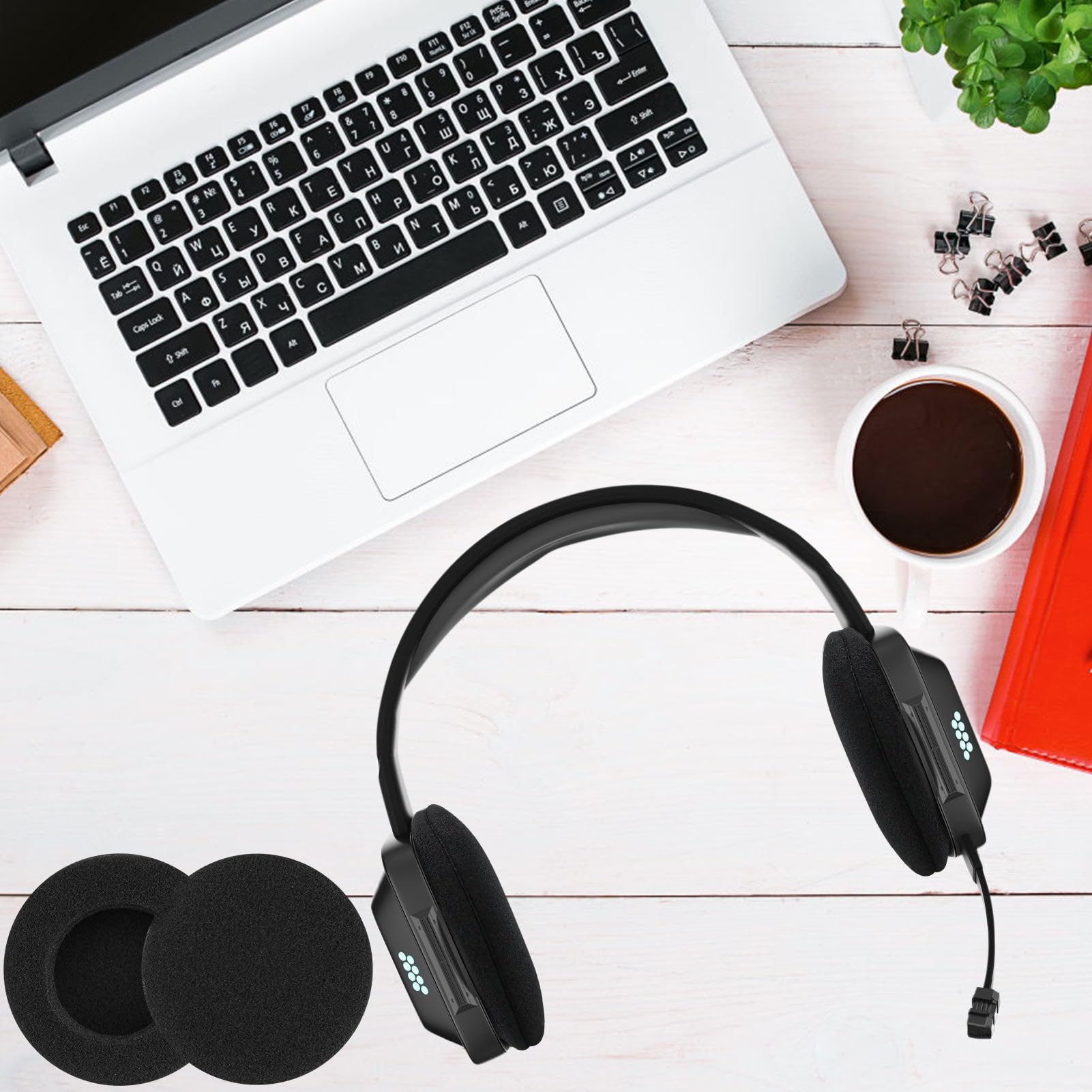 6 cuscinetto auricolari in schiuma da 55 mm di ricambio, tappi auricolario neri per diverse cuffie