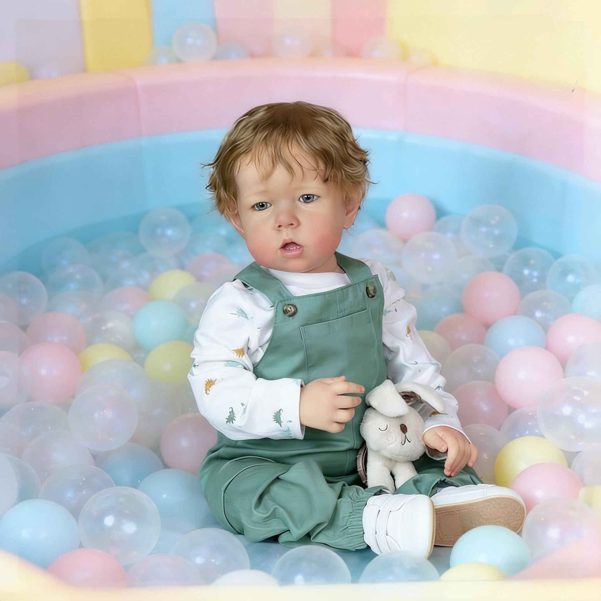RXDOLL Real Life Reborn Baby Dolls silikonowy winyl na całe ciało, 50 cm, realistyczne lalki dla niemowląt, chłopiec, Liam, realistyczne noworodki, maluch, lalka z brązowymi włosami, prezenty