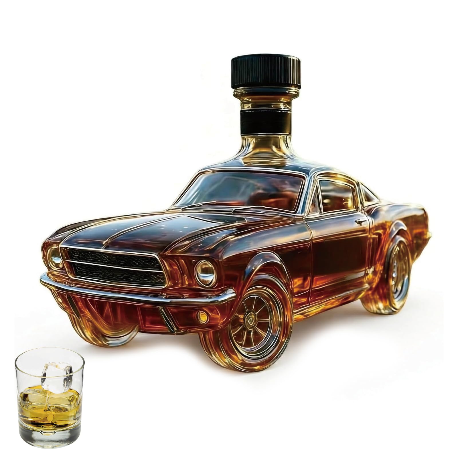 Whisky Decanter, Car Gifts for Men, 3D Racing Car Design Glass Bottle, Home Bar Display and Party Centrepiece, 300 ML Capacity for Whiskey Pouring and Serving