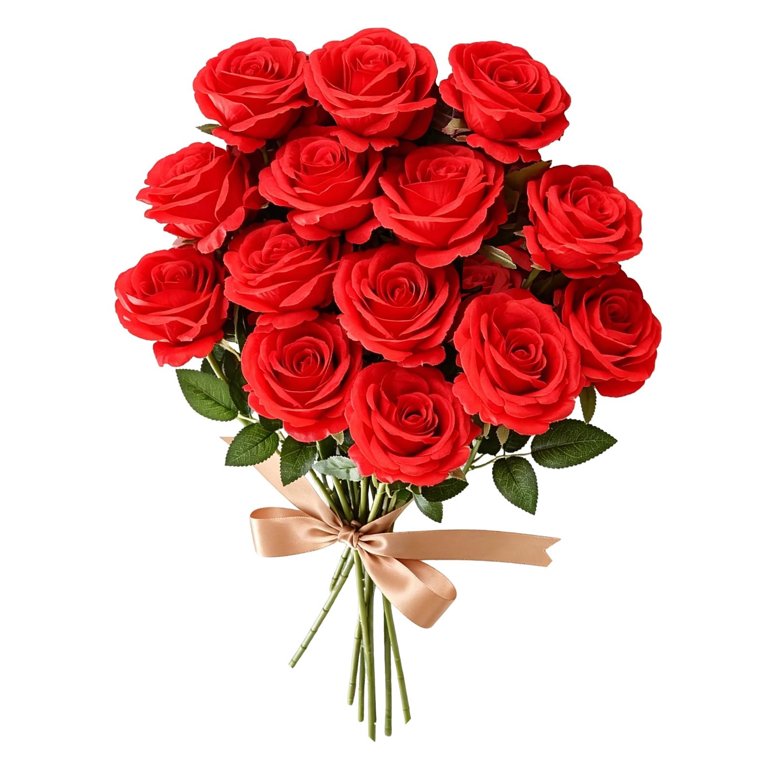 60 rose artificiali rosse in seta con steli pieghevoli per decorazione | Tessuto di seta rosso, 51 cm, realistico, steli flessibili, set da 60 pezzi, per bouquet da sposa, decorazione da tavolo