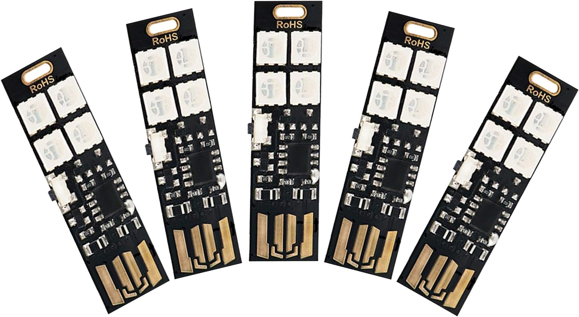 YiteeMini USB Lights 7-Color Changing Night Light 5050 RGB 4-LEDs Switch Control, USB LED TV Backlight Kit,Table Lamp,Desk Decor Lighting,Party Mood Lights,Laptop Keyboard Light