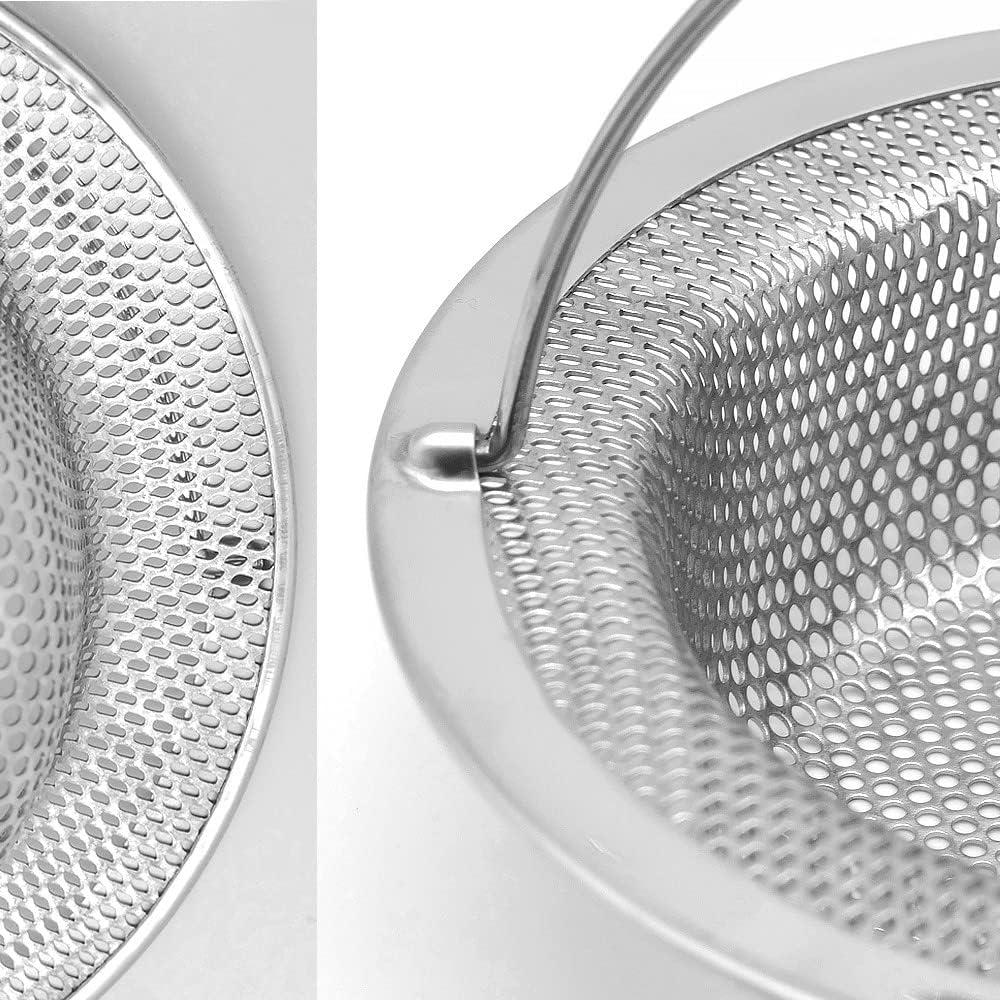 2 Pack Premium 304 Stainless Steel Kitchen Sink Strainer with Holes on The Sides, Kitchen Sink Drain Strainer with Handle, Sink Strainer Basket with Wide Rim 4.33”, Sink Stopper - Image 5