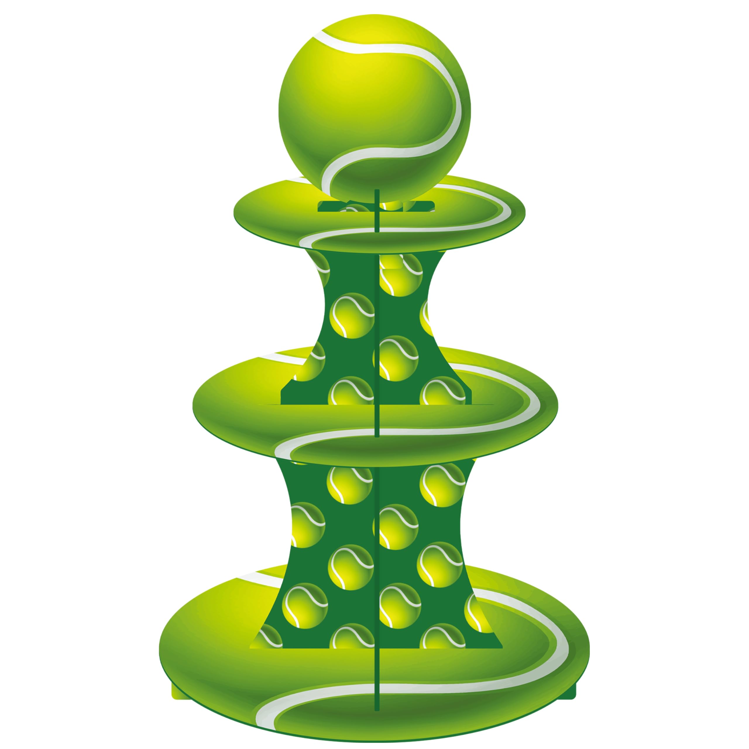 3 Tier Tennis Cupcake Stand for Tennis Birthday Party Decoration Sports Cupcake Holder Dessert Tower for Sports Theme Party Baby Shower Supplies