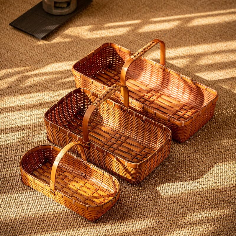 ⭐︎美品⭐︎未使用　天然素材　バスケット　かご　籐籠　竹籠　漆塗り　漆 ⭐︎美品⭐︎未使用 天然素材 バスケット かご 籐籠 竹籠 漆塗り