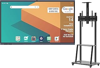 BIG VUE Pluss 55 Inch Android 14 Interactive Flat Panel - All in 1 Digital Board with Stand, 8GB RAM 256GB ROM, Ai, 48MP C...
