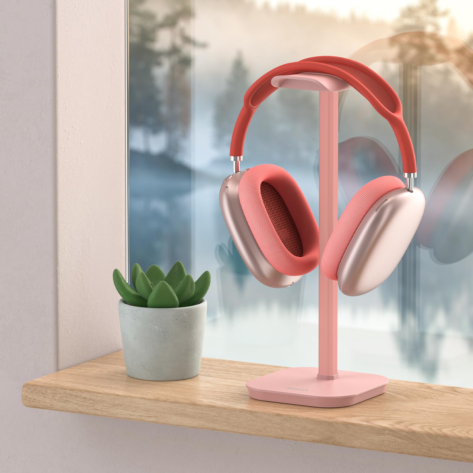 Supporto per cuffie da scrivania in alluminio per cuffie come Airpods Max, Sony, Beats, Bose, Razer, HyperX (rosa)
