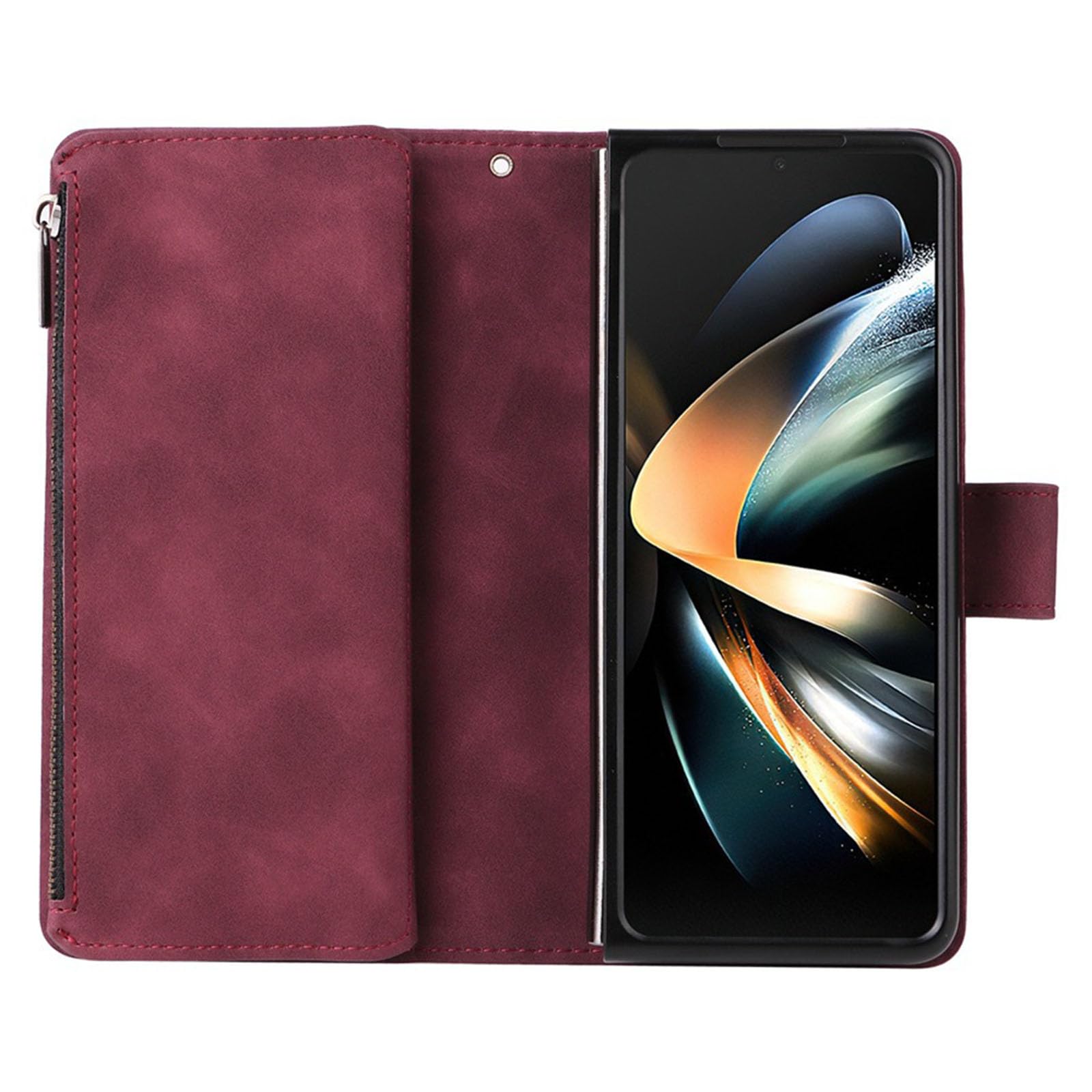 Custodia a portafoglio in pelle per Samsung Galaxy Z Fold 8 Ultra Marrone