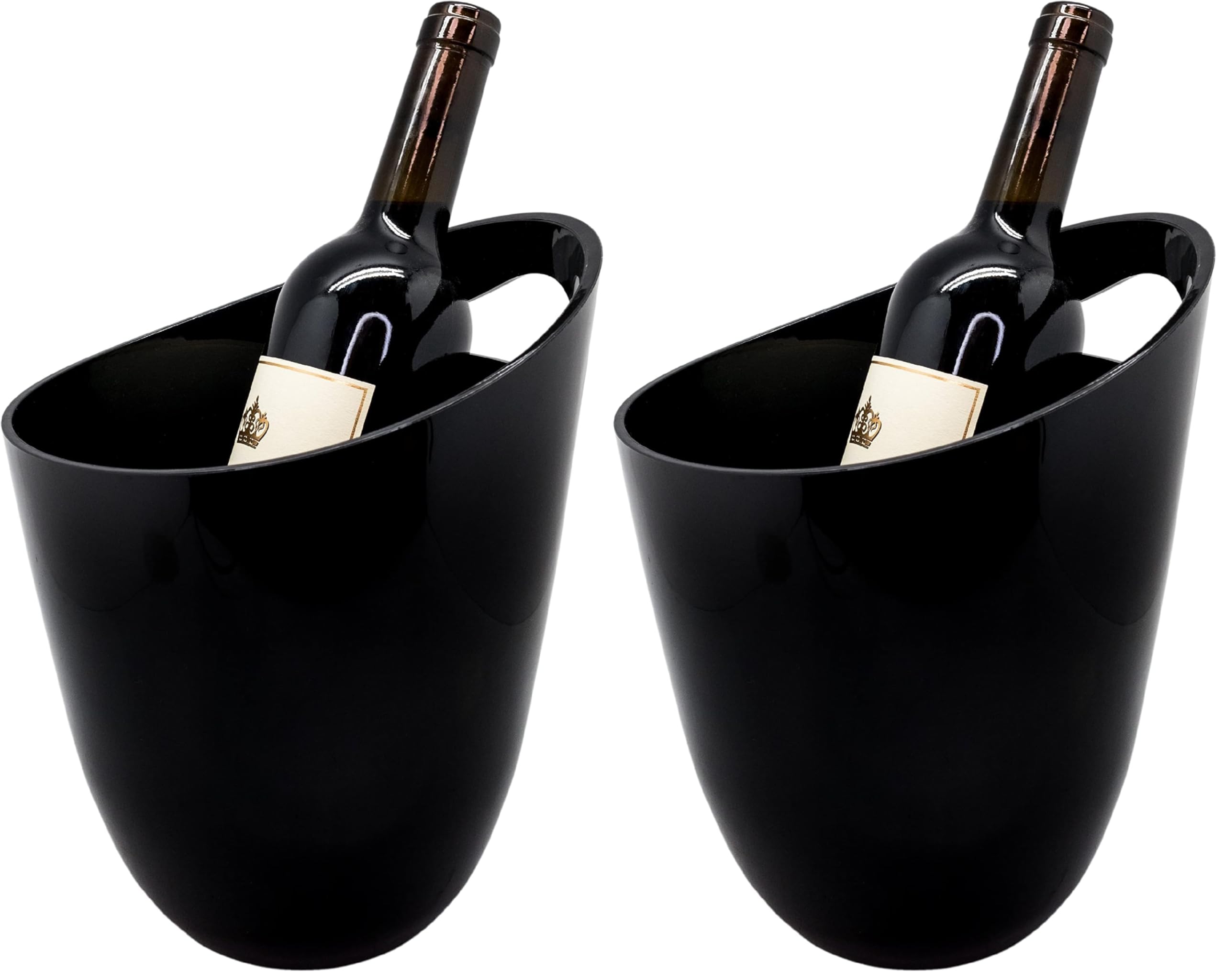 Vaschetta per ghiaccio, refrigeratore per bottiglie di vino, champagne, secchio refrigeratore (Confezione da 2)