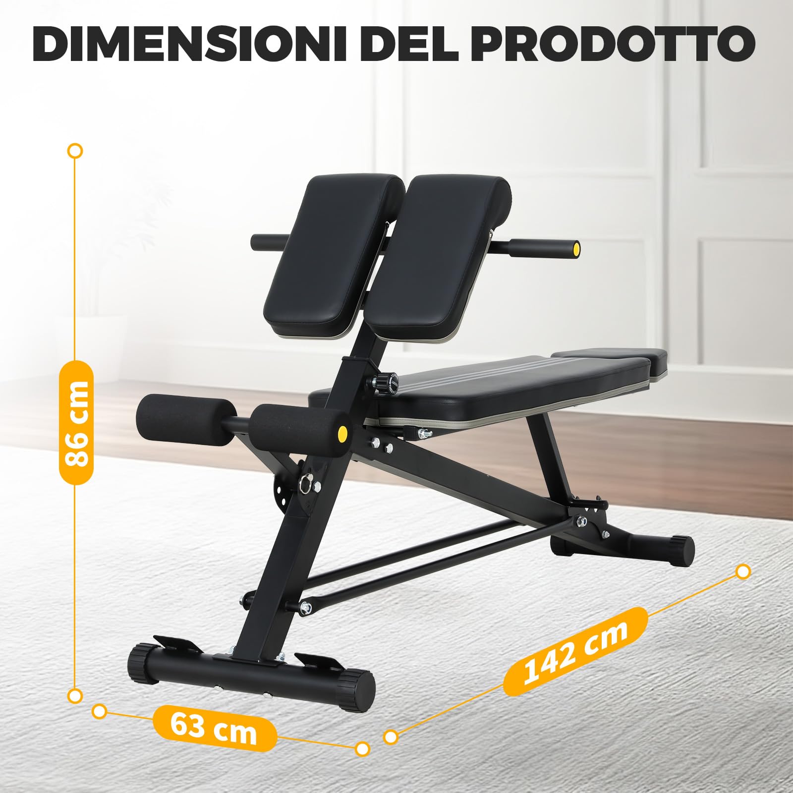 Panca Multifunzione per Casa, Panca Regolabile Pesi Inclinata per Allenamento, NV-5514