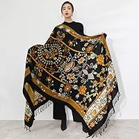 Vista 202 de DANA XU Manta de pashmina extragrande 100% de lana merina, bufanda de viaje, bufanda de cachemira para mujer, otoño e invierno, chal de gran