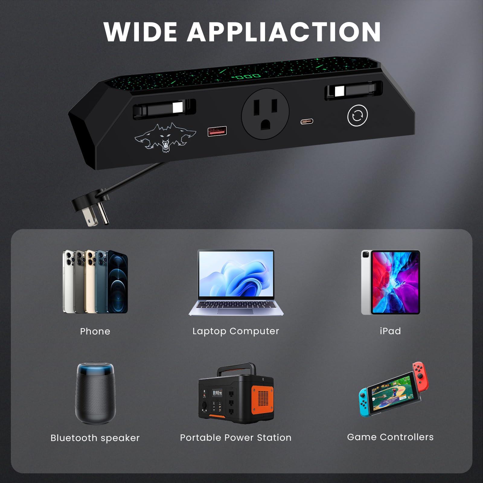 Cybertruck Multi-Ports Hub USB do Cyber Truck 2023+, ukryta szybka ładowarka z chowanym kablem, podwójne porty USB-C, akcesoria do stacji dokującej (do Cyberbeast/AWD/Dual Motor AWD)