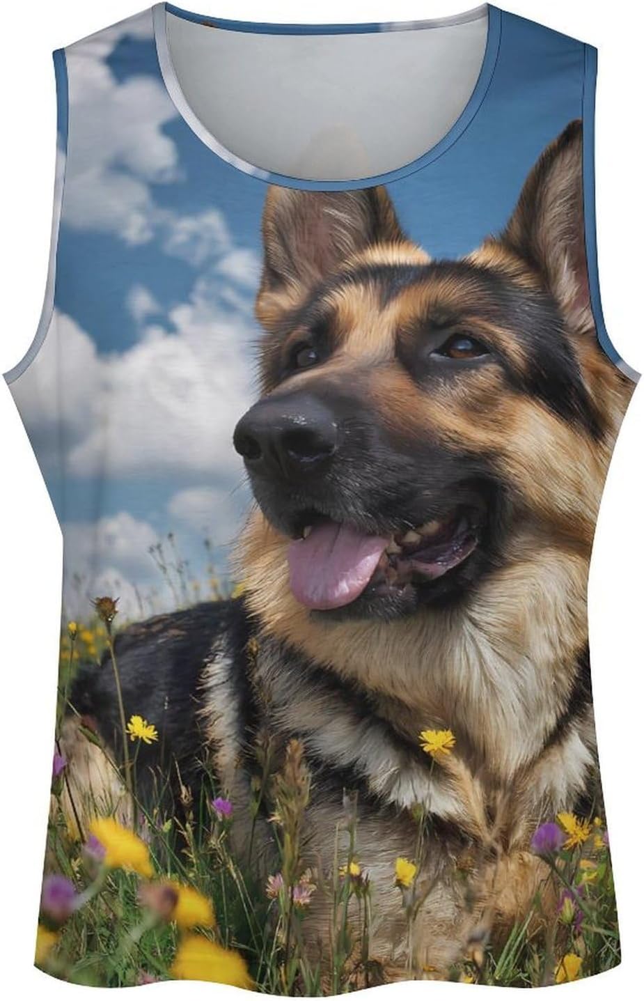 German Shepherd Men's Tank Tops Sleeveless Muscle T-Shirt | Print,Muscle Shirt,for Athletic Running Gym,Workout Shirts,Tee Shirts