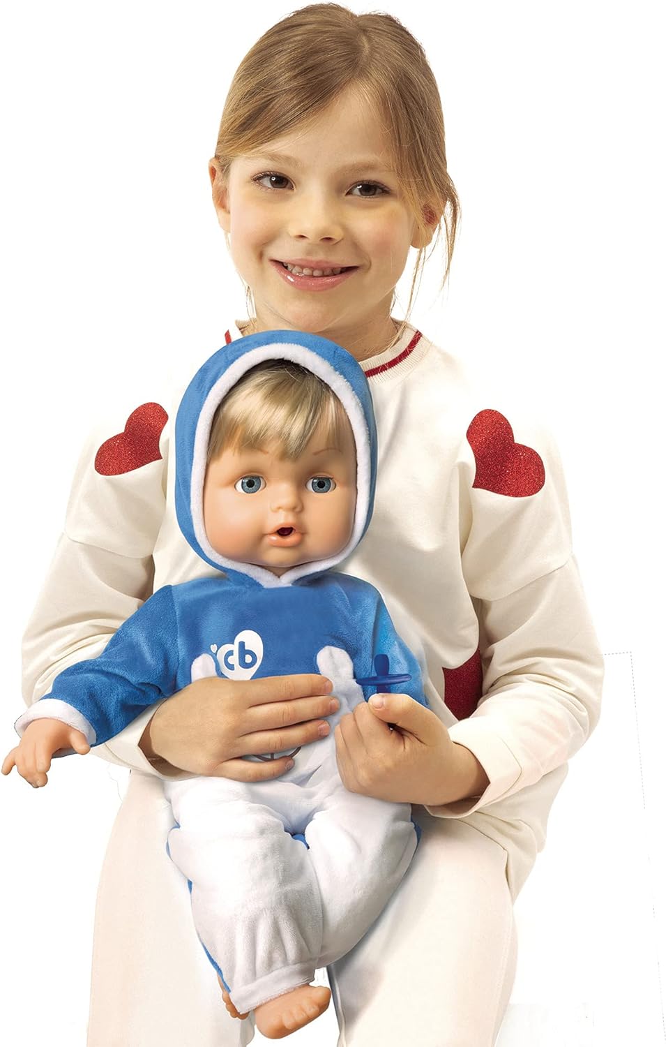 Cicciobello - Polar Bear Doll is Ready for Winter with a Soft and Warm Onesie, with Pacifier to Calm him When Crying, 42 cm, for Girls from 2 Years, CCB74000, Giochi Preziosi