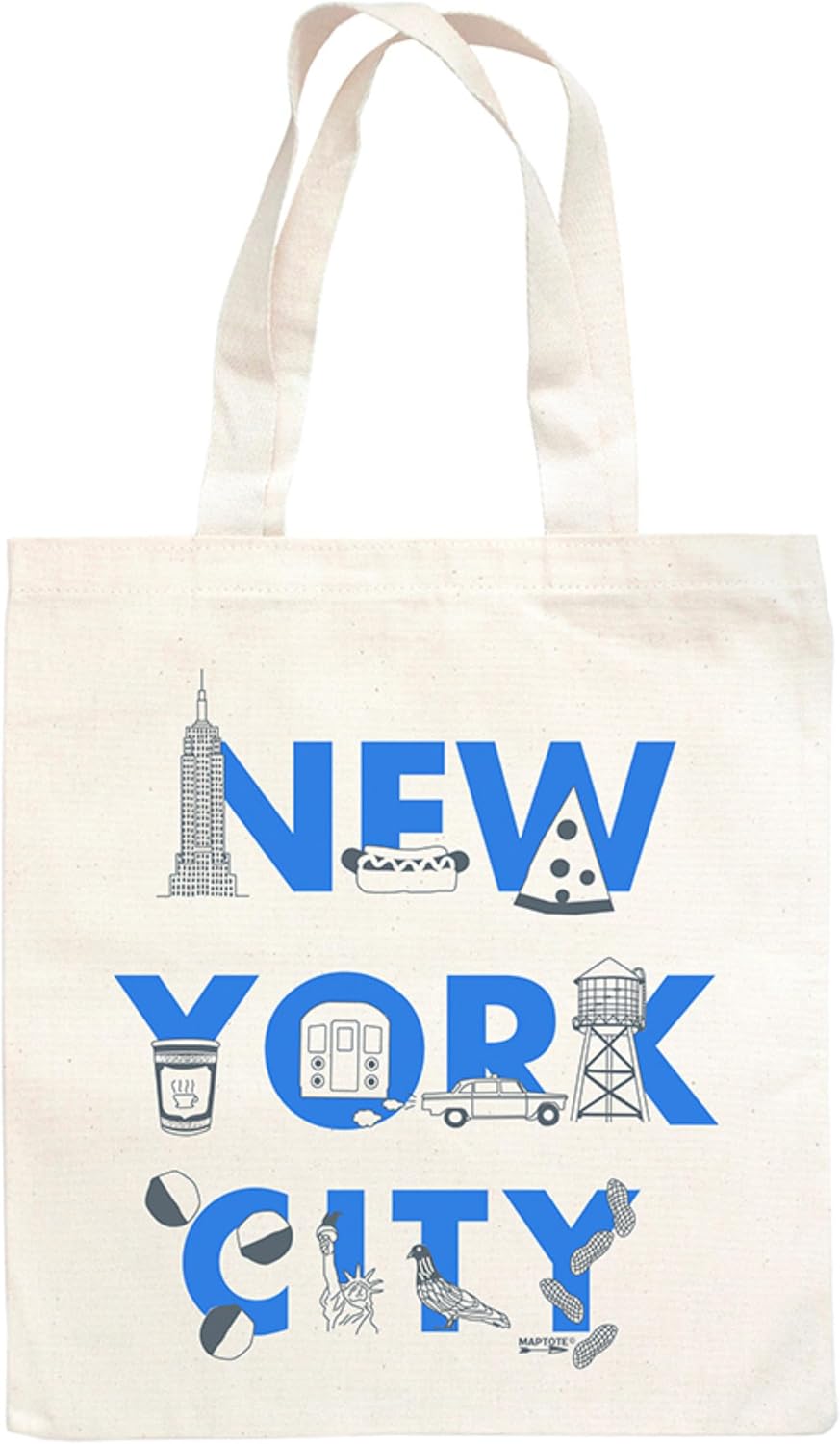 MAPTOTE Grocery Canvas Tote - Reusable Cotton Canvas Bag for Shopping, Daily Errands, Beach Trips and Travel - Screenprinted, Earth Friendly, and Made in USA - Map Style, California
