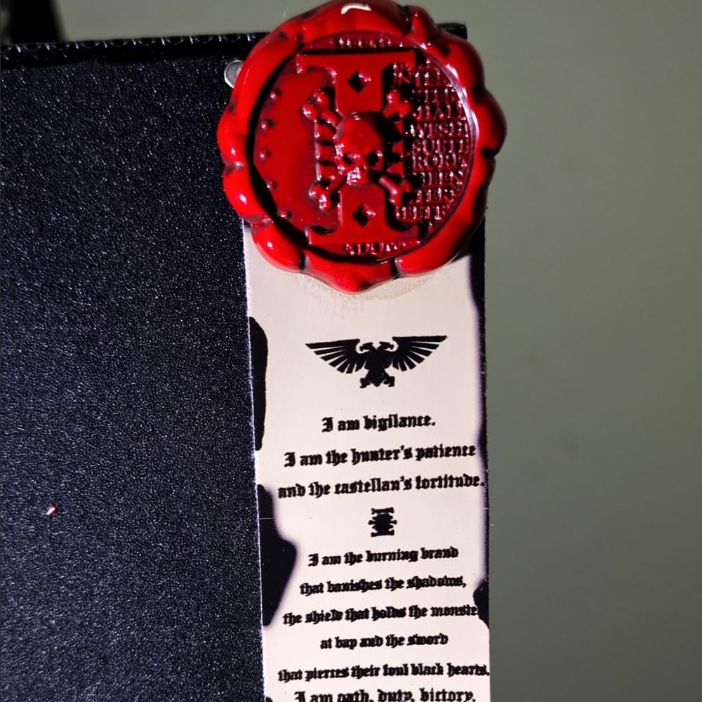 Warhammer 40K Purity Seal Salamanders Pin Badge/Sticker & Chainsword Keychain Keyring Set