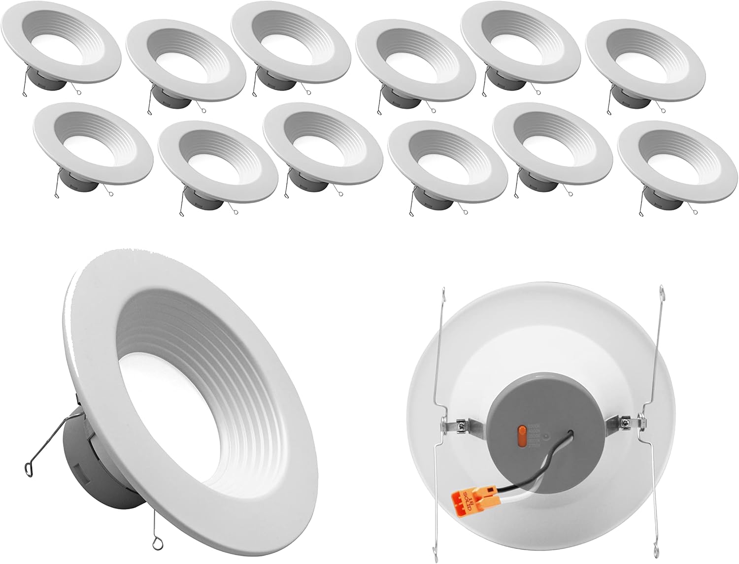 DLR56(v6) 5/6-inch White 1200 Lumen Selectable Recessed LED Downlight with Baffle (12 Pack) (DLR56612120SWHBF-12P)