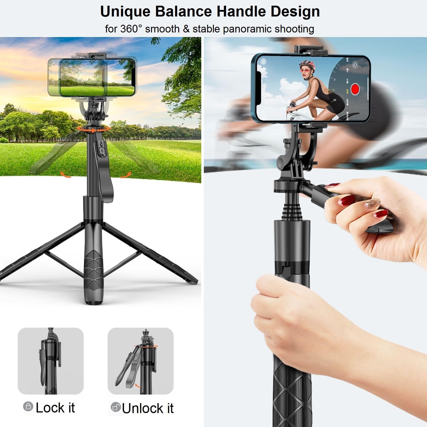 60" Phone Tripod & Selfie Stick - Tripod for iPhone with Remote, Extendable Cell Phone Stand Holder for Video Recording Vlog, Travel Tripode Compatible with iPhone Android Camera