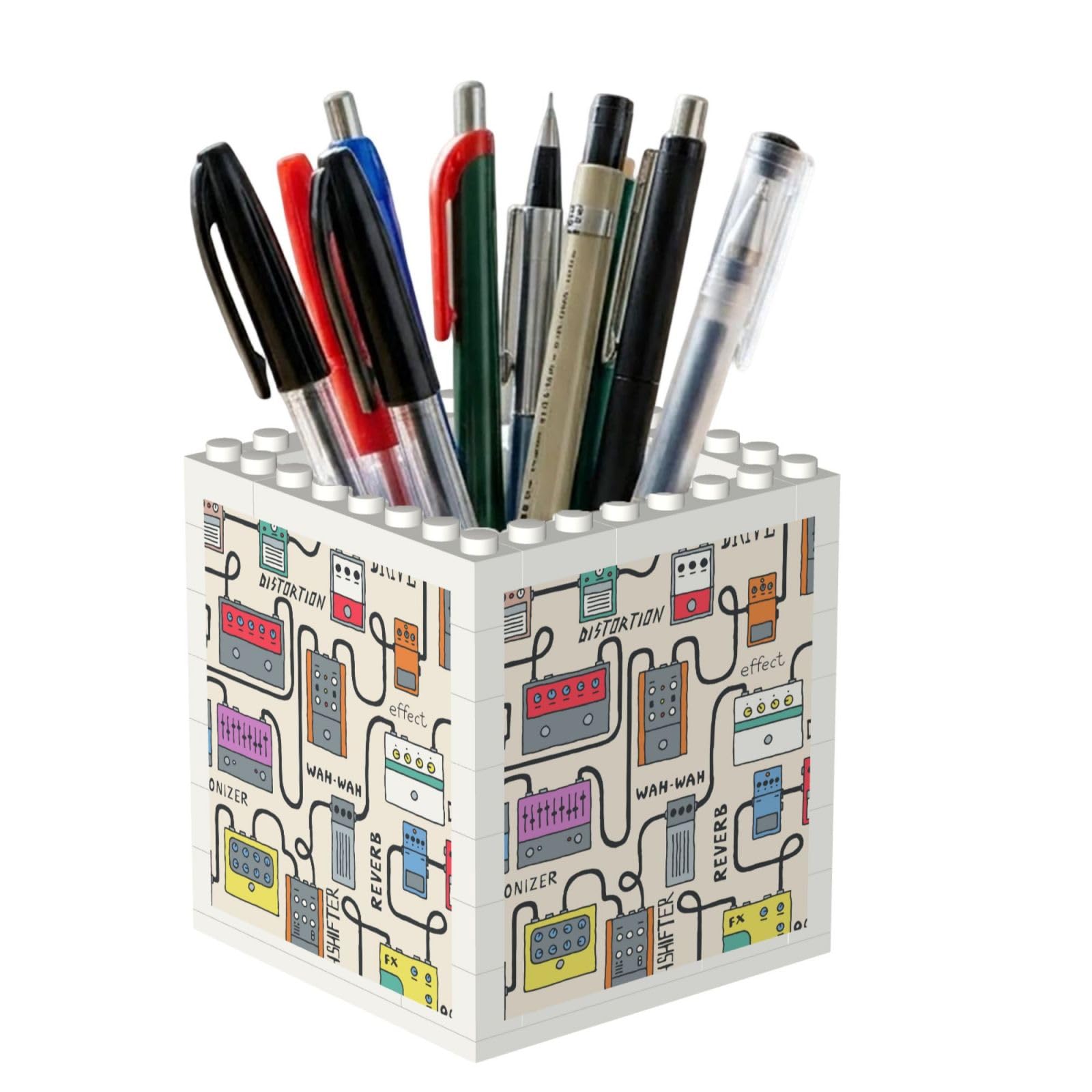 Poadnly Color Guitar Pedals, Pen Pot Pencil Holder for Office Home School, Compact Desk Organiser for Office Stationery