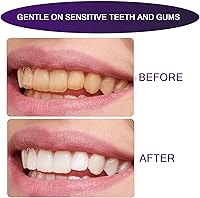 Vista 2 de Pasta de dientes morada para blanquear los dientes: blanqueador de dientes natural, kit de blanqueamiento dental para dientes sensibles,