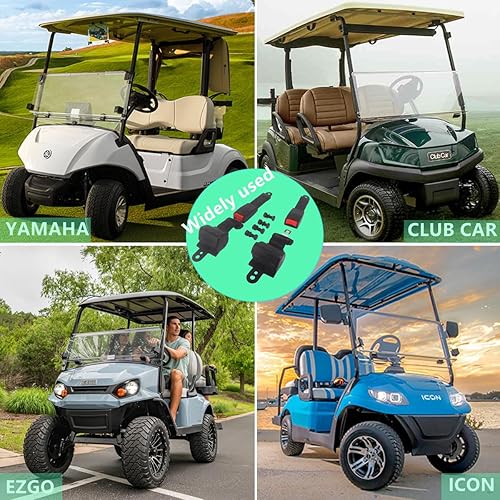 Miniatura 2 de HKOO Cinturón de seguridad universal para carrito de golf, cinturón retráctil para EZGO TXT, Club Car DS y Yamaha, paquete de 2