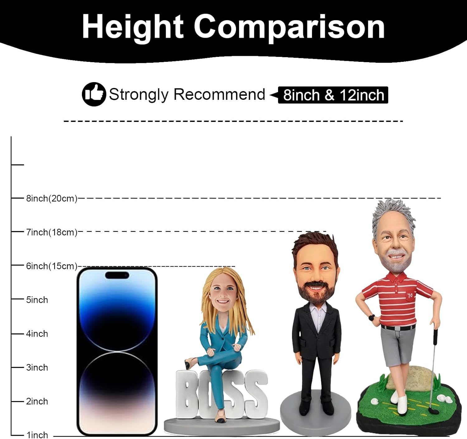 Custom Bobbleheads Figurine Customized Doll, Glasses Boy Custom Bobble Head, Bobble Head Figures Handmade Personalized Sculpture Gift for Men