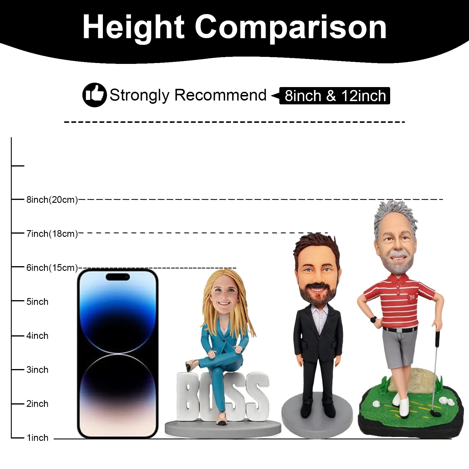 Figuras personalizadas de Bobbleheads para golfista, cumpleaños, Acción de Gracias, Navidad, para hombre, papá, jefe, tío, amigos, compañero de trabajo