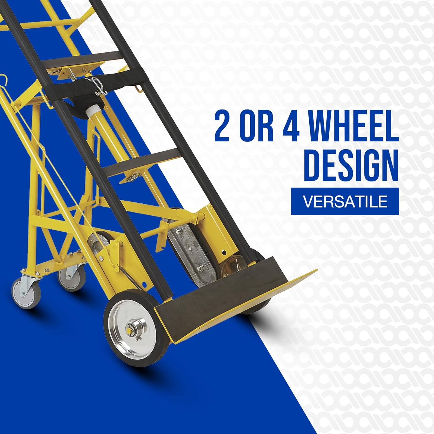 Strongway Industrial Hand Truck – 1200 lb Capacity Heavy-Duty Appliance Dolly, Convertible 2/4-Wheel Design, 8" Rubberized Wheels, Auto-Rewind Ratchet Belt & Stair-Climbing Capability