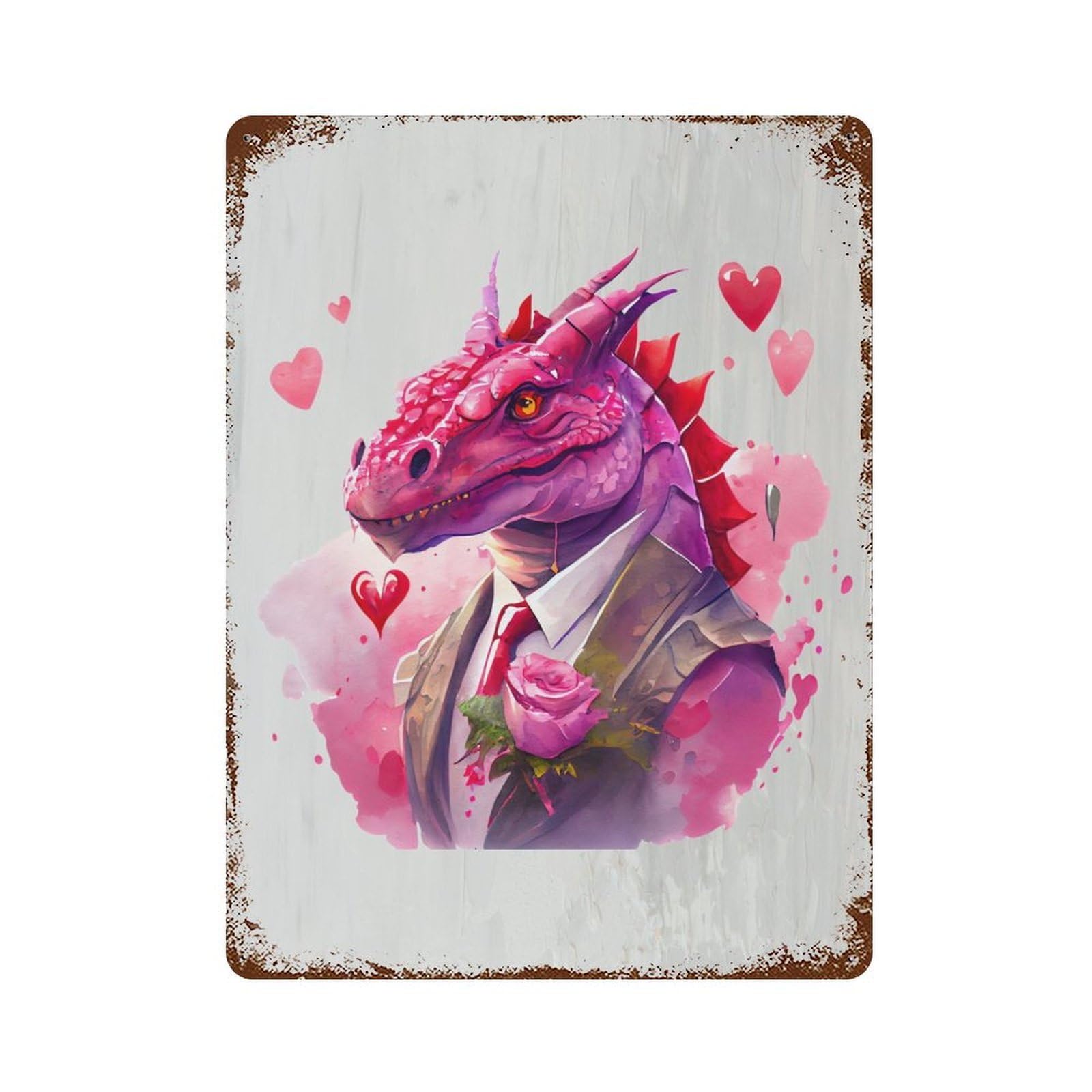 Gangster Style Dragon Rustic Tin Plaque 15.7"x11.8", Ideal for Shed, Workshop And Garage Wall Decor
