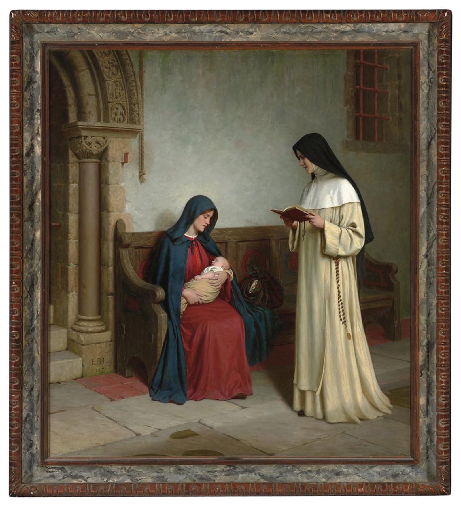 ARTXLXXBN Famous Art Print Poster Vintage Wall Art Maternity by Edmund Blair Leighton Canvas Art Poster for Home Decor 60x90cm