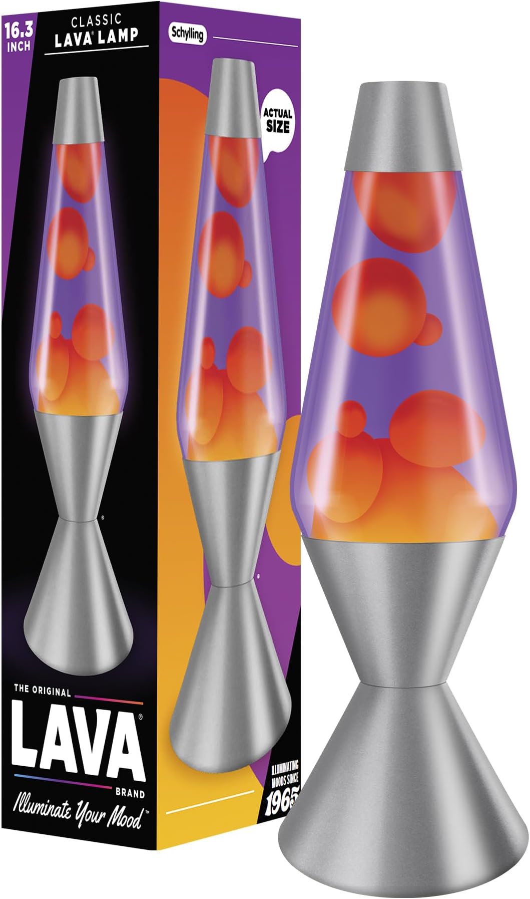 The Original Lava® Lamp - Large 52oz 16.3" - Vivid Twilight - Classic Liquid Motion Lamp - Orange Lava and Purple Liquid - Item #5119 (Amazon Exclusive)