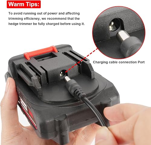 Miniatura 9 de TOOVEM - Cortasetos inalámbrico 2 en 1 con 2 baterías recargables y cargador, cortador eléctrico de 24 V para jardín, césped (verde)