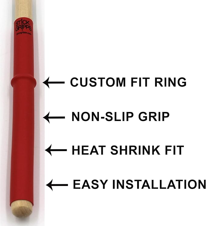 Grips antideslizantes para baquetas de batería (rojo) miniatura 4