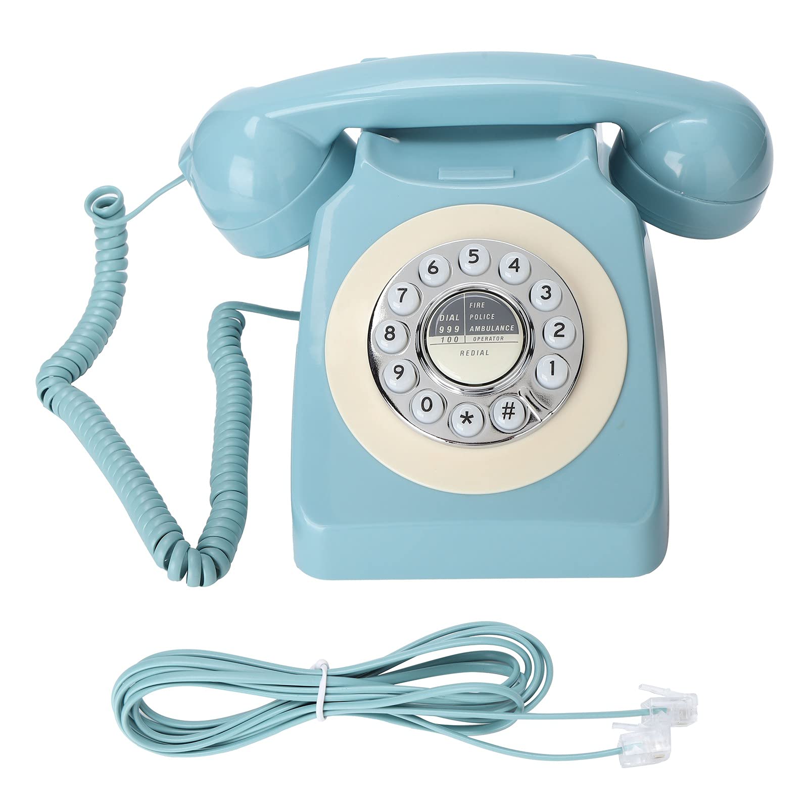 Teléfono Fijo Retro Libro de visitas de Audio CT-8019 Teléfono clásico Vintage Anillos con Cable Antiguos Teléfono de Escritorio con Doble Gong para el hogar y la Oficina
