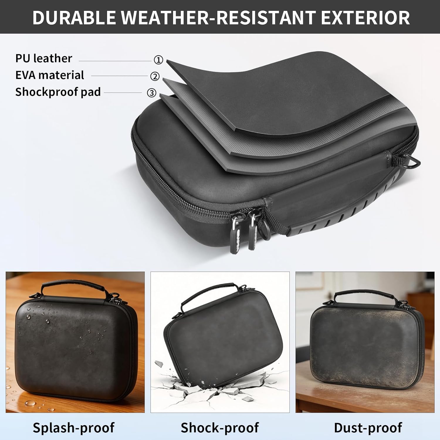 Carrying Case compatible with DJI Osmo Mobile 8/ 7P/ 7 Gimbal Stabilizer, Hard Travel Storage Bag with Shoulder Strap for iPhone Stabilizer Accessories,Splashproof & Shockproof,Black(Case Only)
