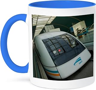 3dRose CHINA, Shanghai. Pudong. Shanghai Mag-Lev Train -AS07 WBI0707 - Walter Bibikow 11oz Two-Tone Blue Mug