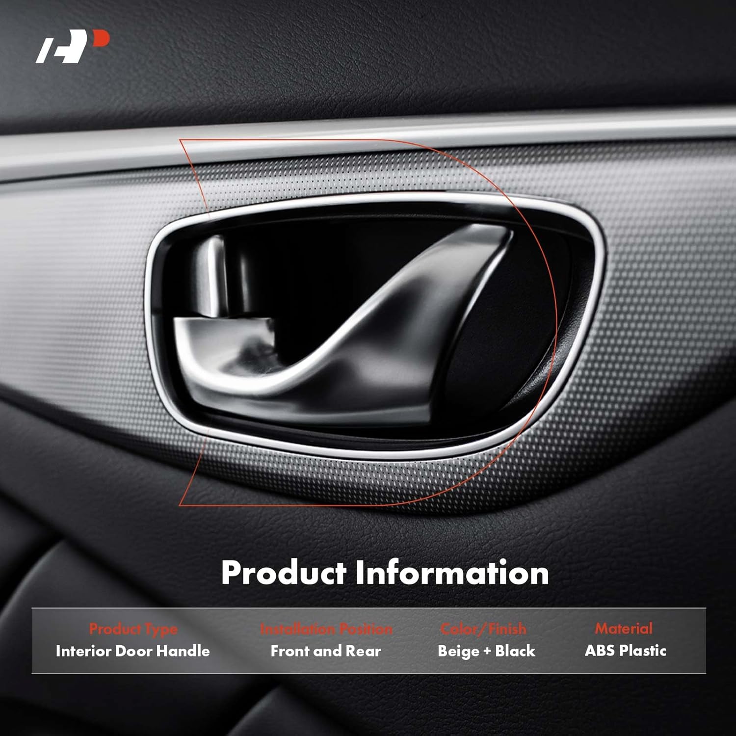 A-Premium Inside Interior Door Handles Compatible with Hyundai Tucson 2005-2009, Beige, 4-PC Set, Front and Rear Side