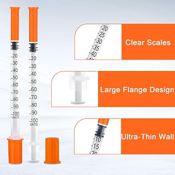 100Pack 1ml 31Gx8mm Multi-Purpose Measuring & Dispensing Tools, Plastic Laboratory Accessories，Individually Packaging