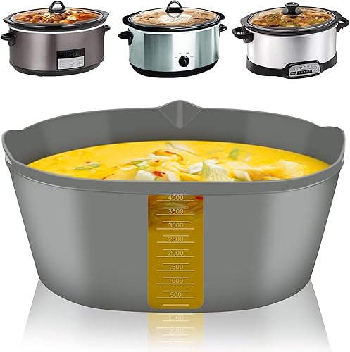 VYAJI Revestimientos de silicona para olla de cocción lenta, perfectos compatibles con Crockpot, Hamilton Beach, Elite Gourmet, Bella y cualquier
