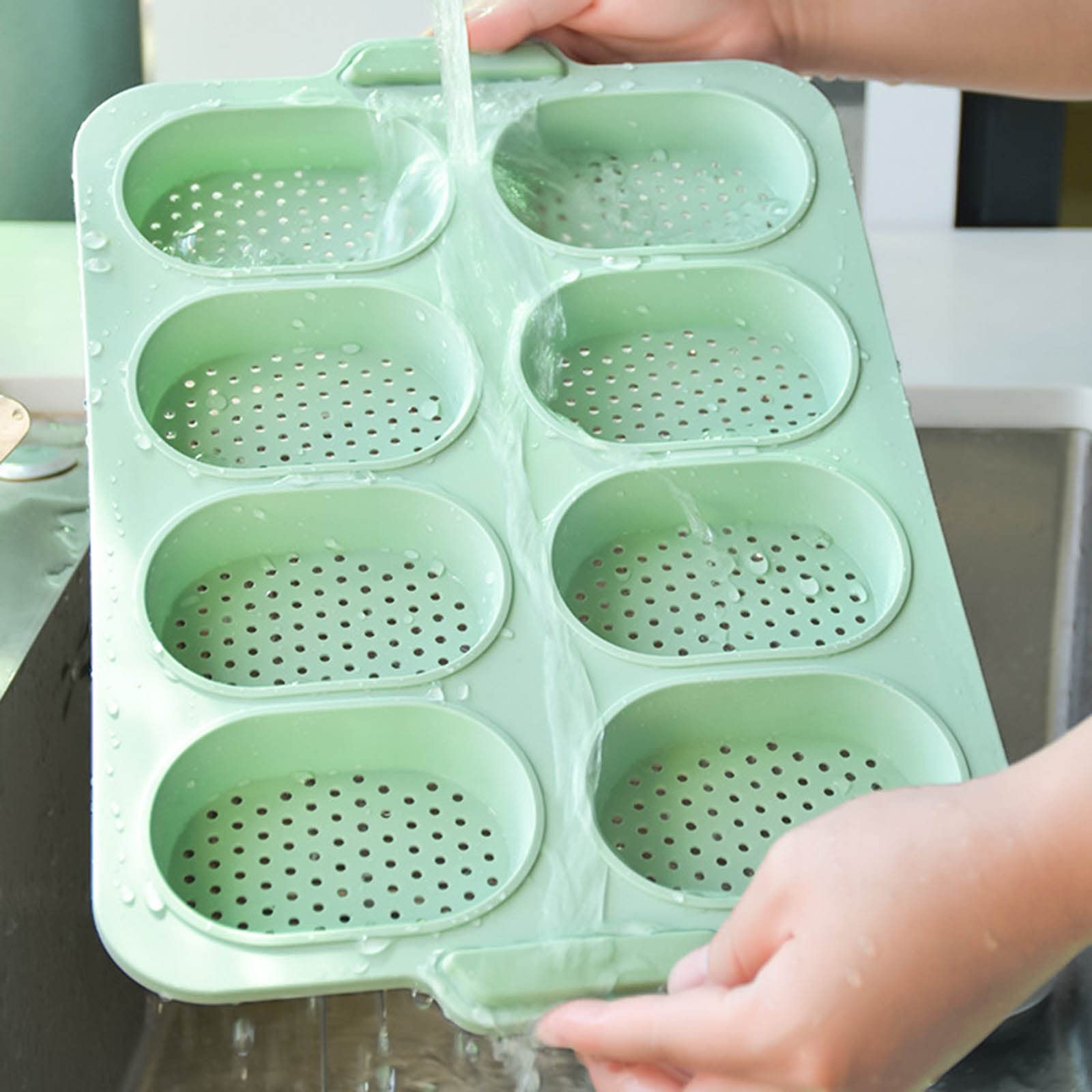 Molde de silicona perforado de grado alimenticio con 8 cavidades, antiadherente, reutilizable, para hornear