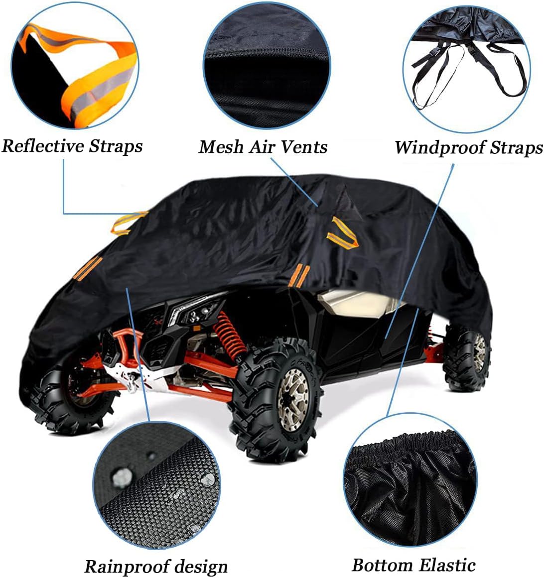 UTV Cover Waterproof Outdoor for CFMoto CFORCE XP 2011-2014, Heavy Duty Side by Side Cover with Straps, All Weather Protection for Rain Sun Dust Snow, UTV Storage Cover,B Green