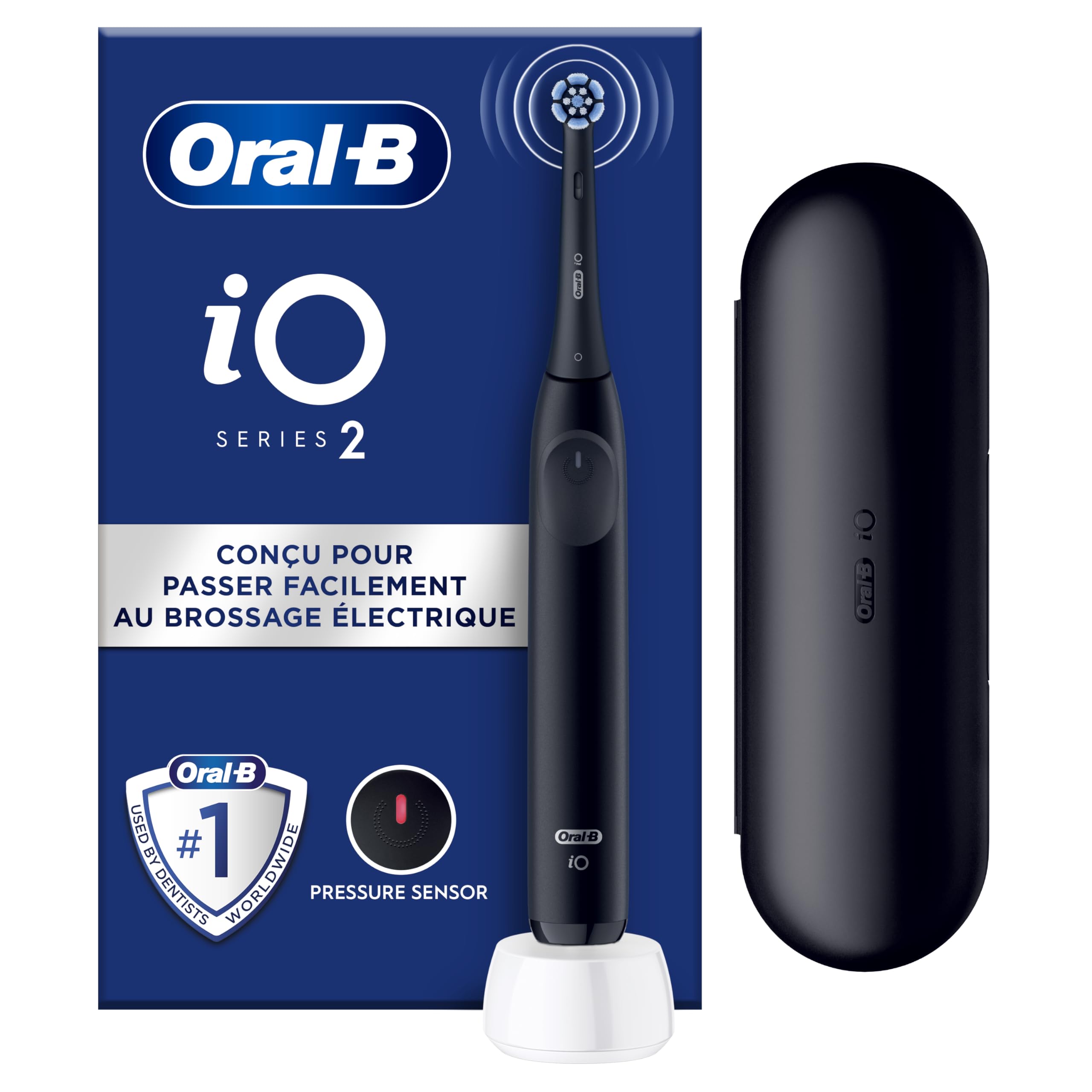 Oral-B iO Series 2 Electric Toothbrush, 1 Replacement Brush, 3 Cleaning Modes for Dental Care, Magnetic Technology, Travel Case, Toothbrush Holder, Designed by Braun, Night Black-image-35
