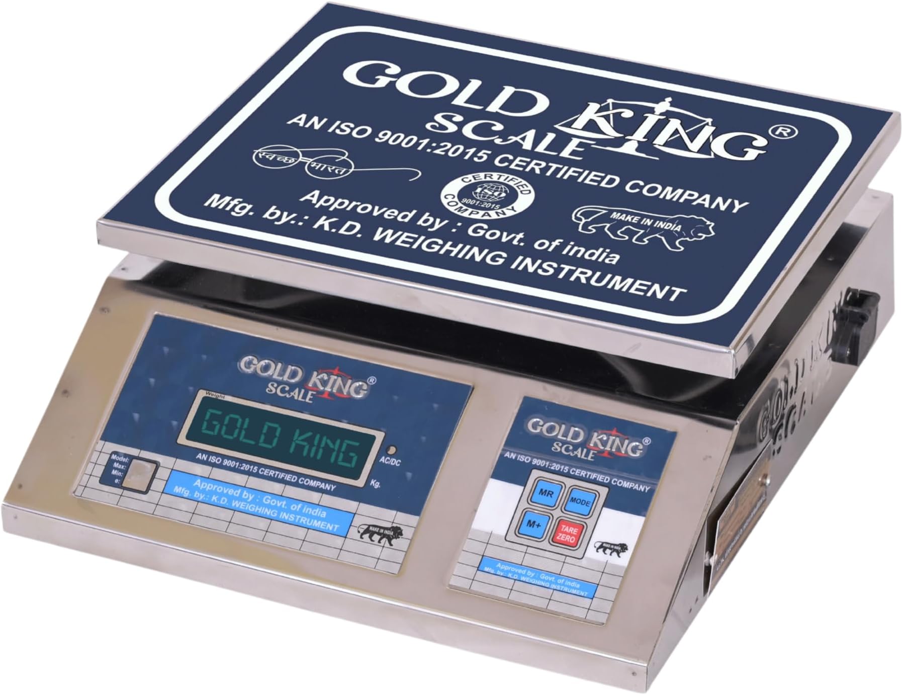 GOLD KING SCALE Digital Weight Machine - 30kg Capacity, 1/5gm Accuracy, LCD Display | Countertop Electronic Scale for Shops, Commercial Use - Perfect for Industries, Factories, Retail Counters