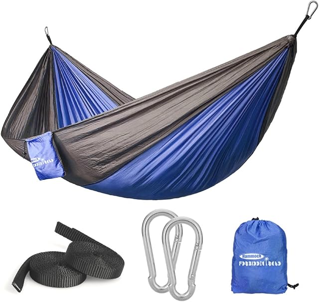 Forbidden Road Hammock Single & Double Camping Portable Parachute Hammock For Outdoor Hiking Travel Backpacking - 210D Nylon Taffeta Hammock Swing - Support 500lbs Ropes Carabiners Included - 4 Colors