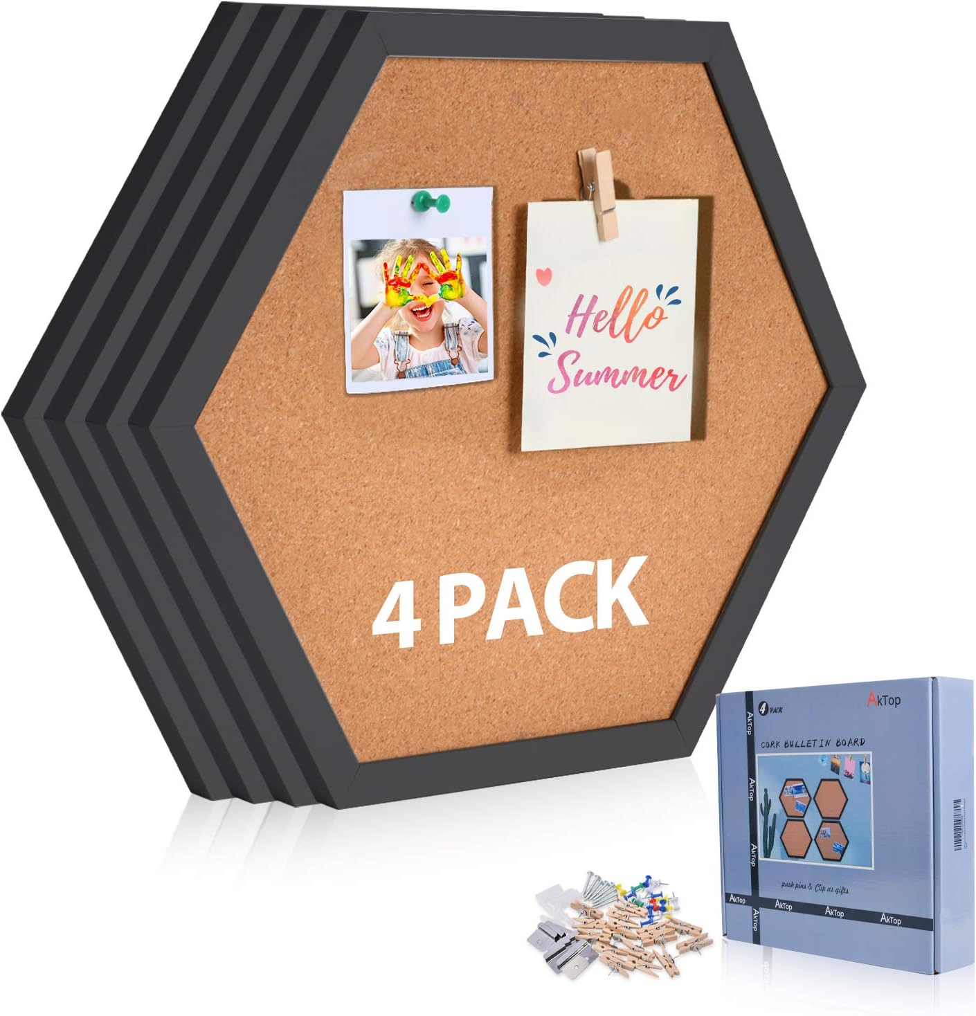 HBlife Hexagon Cork Board Tiles 10 Pack SelfAdhesive