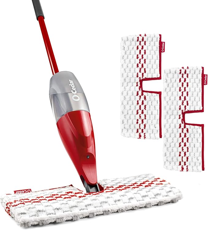 O-Cedar ProMist MAX Spray Mop, PMM with 2 Extra Refills, Red