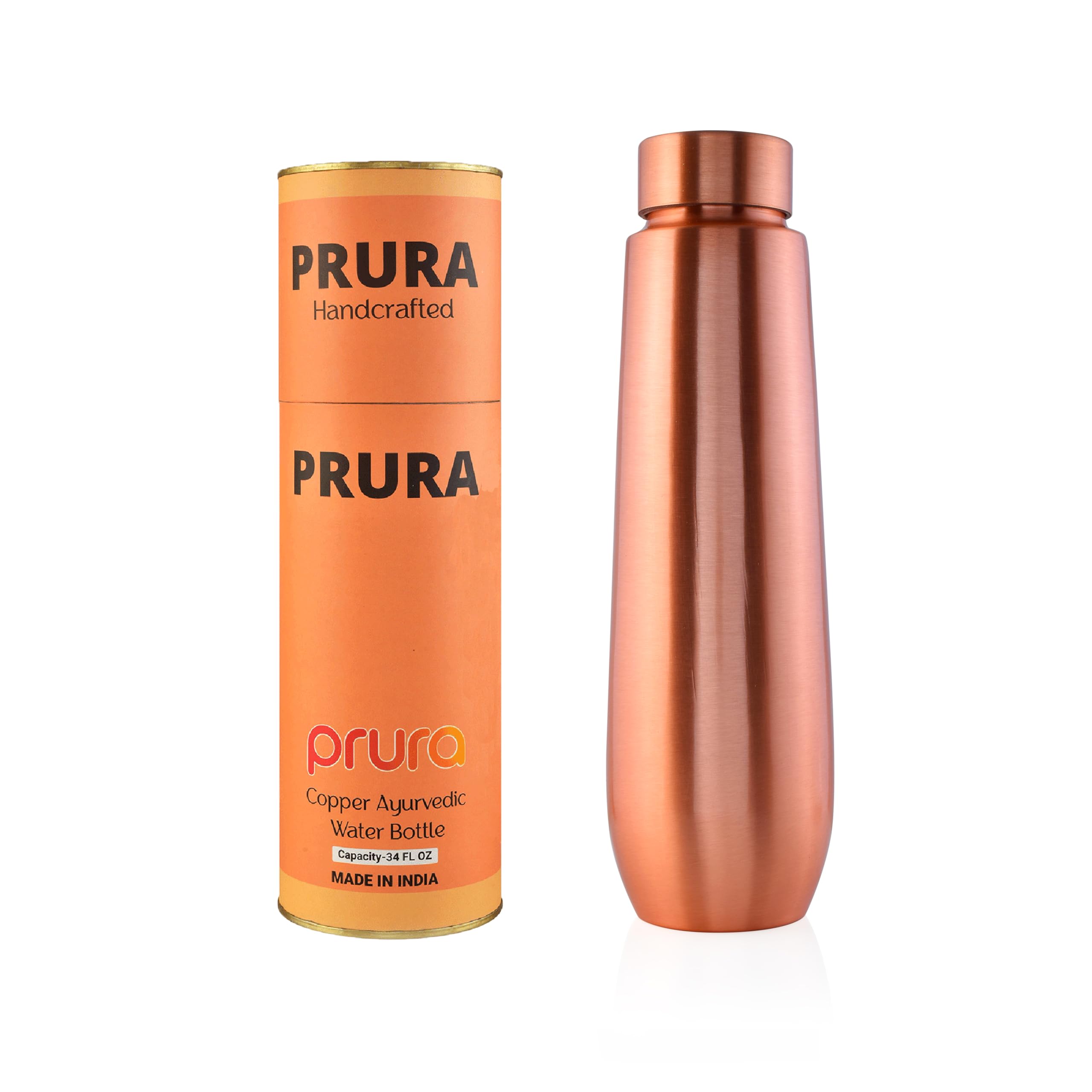 PRURA Copper Water Bottle A Leakproof Ayurvedic Pure Copper Vessel
