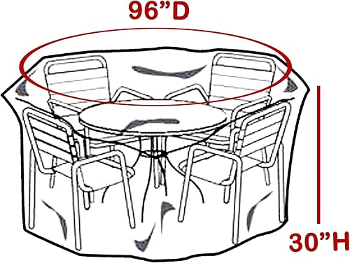 Miniatura 2 de LAMINET Crystal Clear - Funda de plástico impermeable para muebles de exterior - Funda de mesa redonda - Protección de 3 estaciones, mantiene la