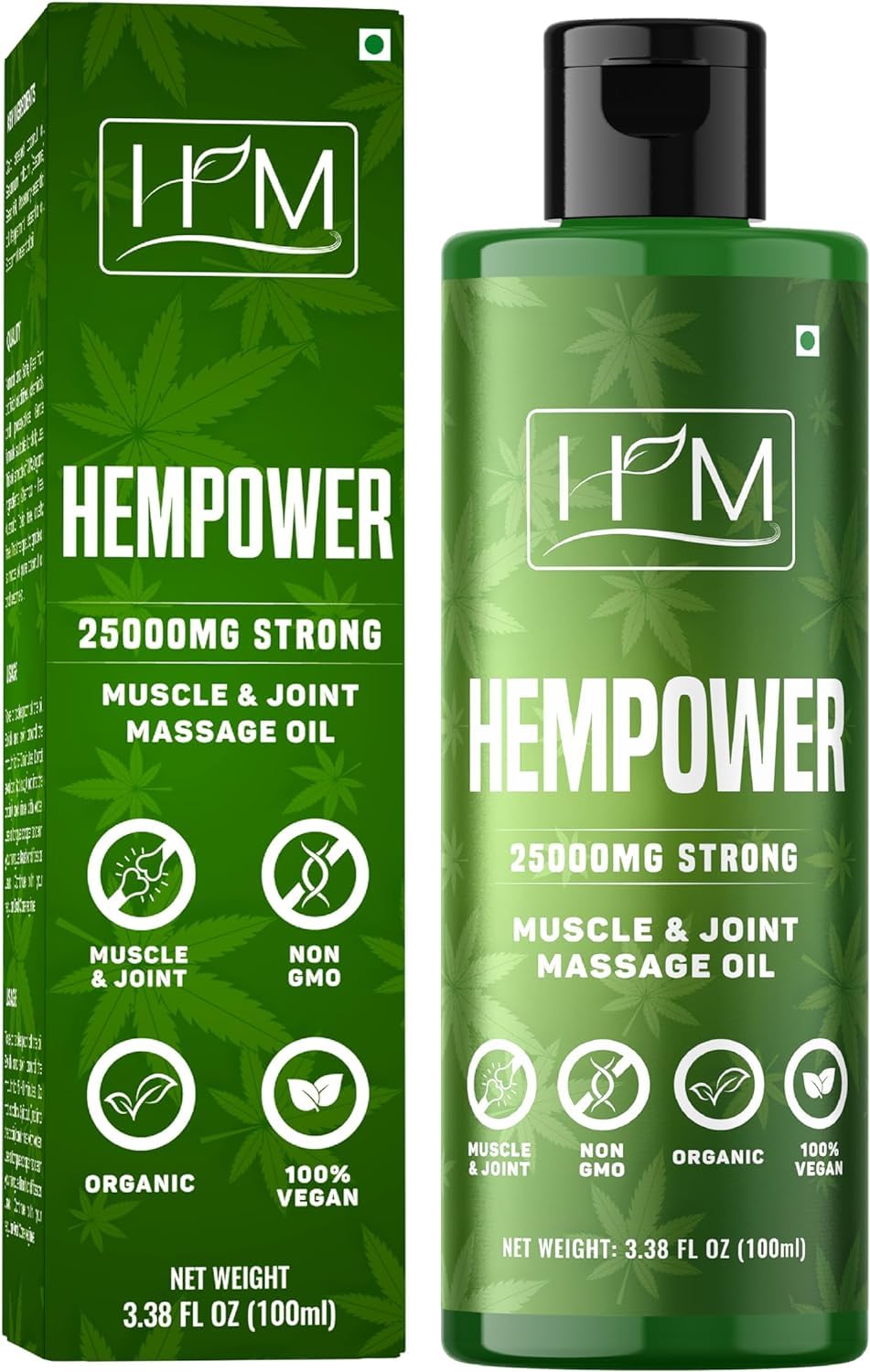 Hempower - Massage Oil for Muscle & Joint Pain - 25000 MG | Ultra-Strength Formula | Soothes Discomfort, Supports Active Lifestyle, Quick-Acting Relief | (3.38FL Oz) (100 ML)