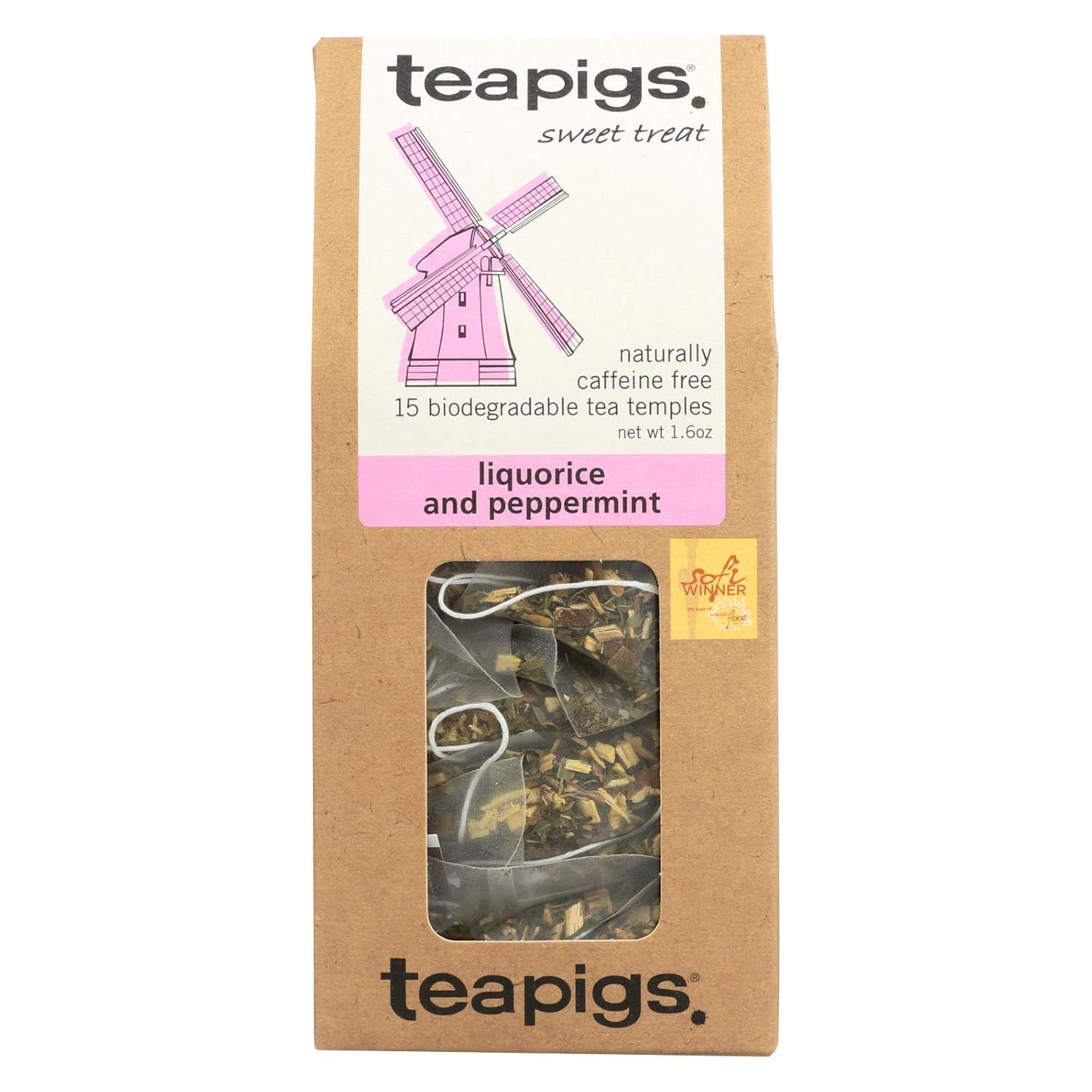 Teapigs Liquorice & Peppermint - 15 Tea Temples(net wt 1.6 oz) - Amazon product rated Grade B