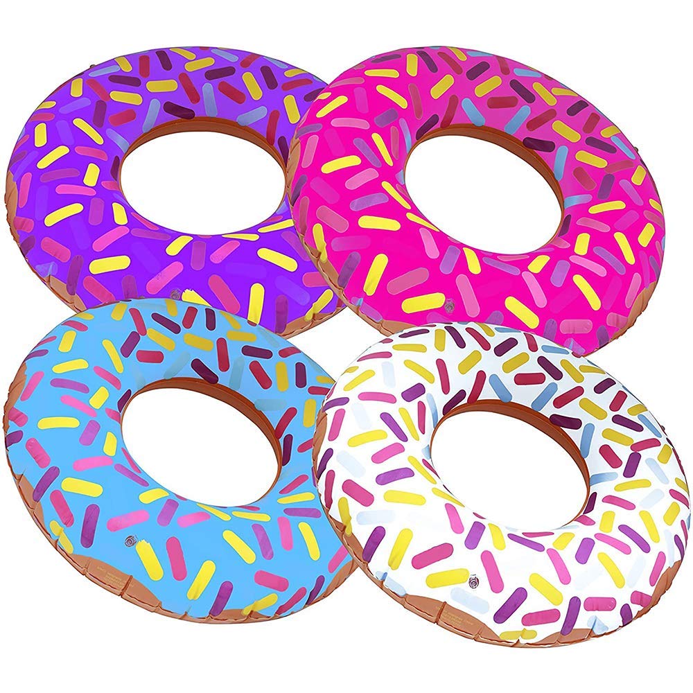 Buy Inflatable Donut Pool Float for Kids, (Pack of 4) Colorful Sprinkle